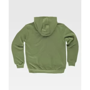 Sudadera básica con capucha WorkTeam S5506, Verde oliva, vista trasera