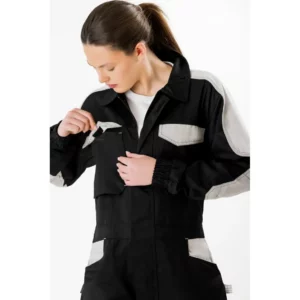 Buzo WorkTeam WF1042, Negro/gris claro, detalle con persona