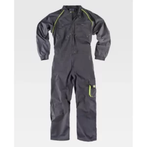 Buzo WorkTeam WF1642, Gris/Amarillo flúor, vista frontal