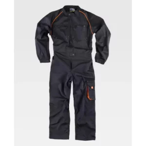 Buzo WorkTeam WF1642, Negro/Naranja flúor, vista frontal