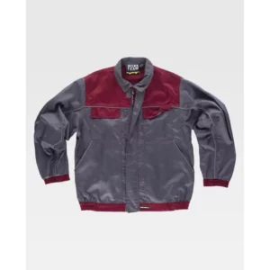 Cazadora con vivos reflectantes WorkTeam WF1852, Gris/Granate, vista frontal
