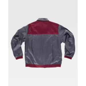 Cazadora con vivos reflectantes WorkTeam WF1852, Gris/Granate, vista trasera