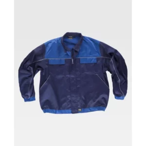 Cazadora con vivos reflectantes WorkTeam WF1852, Marino/Azafata, vista frontal