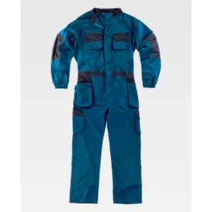 Buzo WorkTeam WF2620, Azafata/Negro, vista frontal