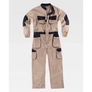 Buzo WorkTeam WF2620, Beige/Negro, vista frontal