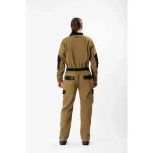 Buzo WorkTeam WF2620, Beige/Negro, persona; vista posterior oblicua