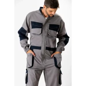 Buzo WorkTeam WF2620, Gris/Marino, detalle con persona