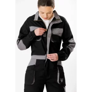 Buzo WorkTeam WF2620, Negro/Gris, detalle con persona