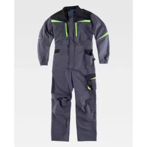 Buzo WorkTeam WF2720, Gris oscuro/Negro/Verde lima, vista frontal