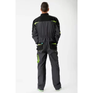 Buzo WorkTeam WF2720, Gris oscuro/Negro/Verde lima, persona; vista posterior