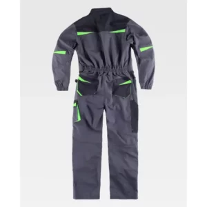 Buzo WorkTeam WF2720, Gris oscuro/Negro/Verde lima, vista posterior