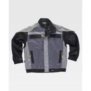 Cazadora tricolor con rejilla en axilas WorkTeam WF5851, Gris oscuro/Gris claro/Negro, vista frontal