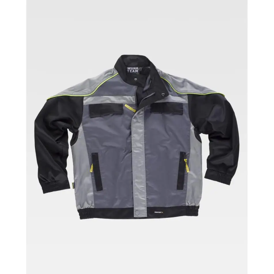 Cazadora tricolor con rejilla en axilas WorkTeam WF5851 5 Cazadora tricolor con rejilla en axilas WorkTeam WF5851, Gris oscuro/Gris claro/Negro, vista frontal
