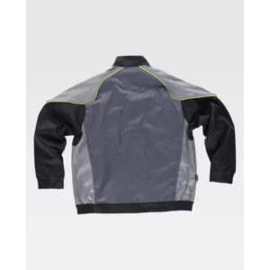 Cazadora tricolor con rejilla en axilas WorkTeam WF5851, Gris oscuro/Gris claro/Negro, vista trasera