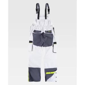 Peto WorkTeam WF5856, Blanco/Negro/Gris oscuro, vista posterior