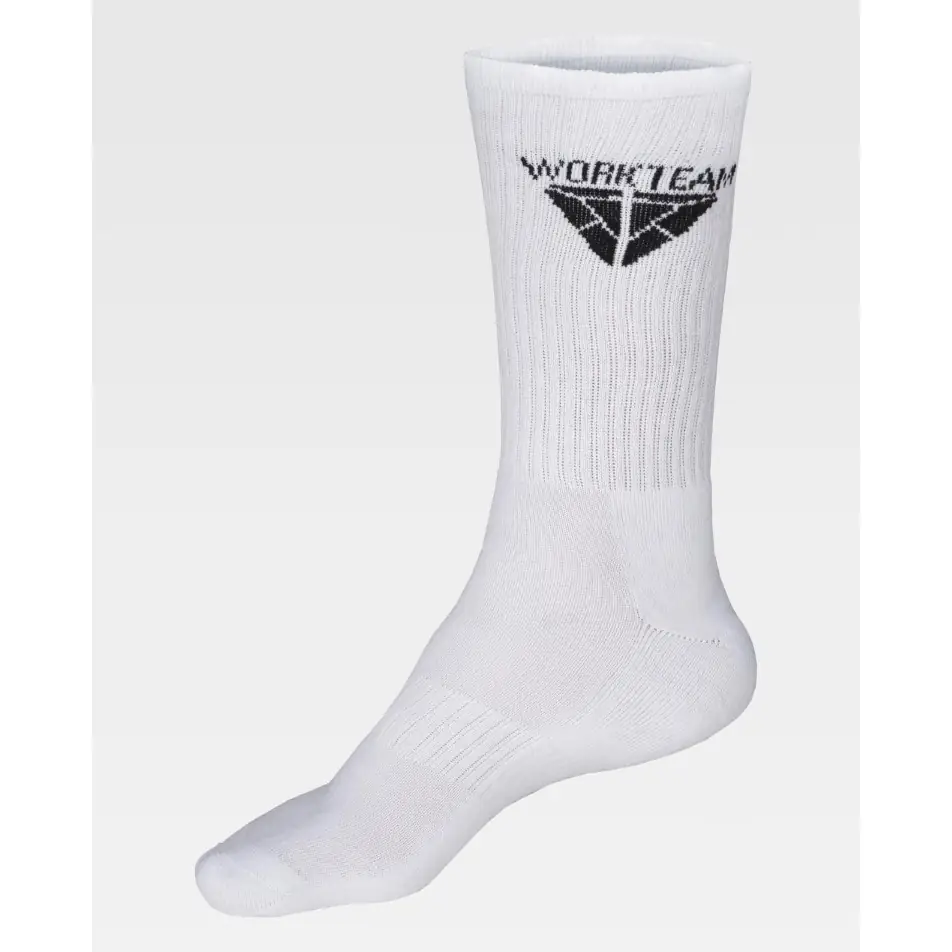 Calcetines, pack 3 pares WorkTeam WFA023 4 Calcetines, pack 3 pares WorkTeam WFA023, Negro/Gris/Blanco, vista oblicua del calcetín