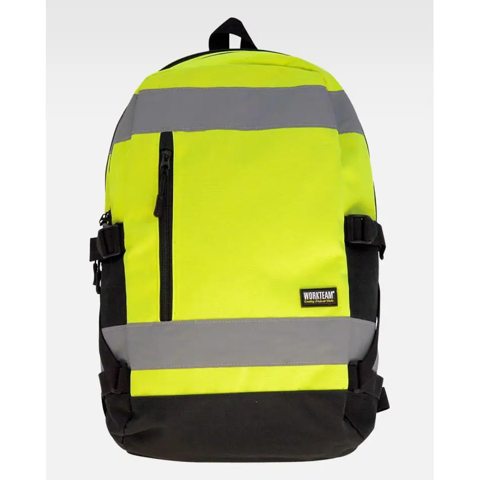 Mochila WorkTeam WFA401 1 Mochila WorkTeam WFA401, Amarillo flúor, vista frontal