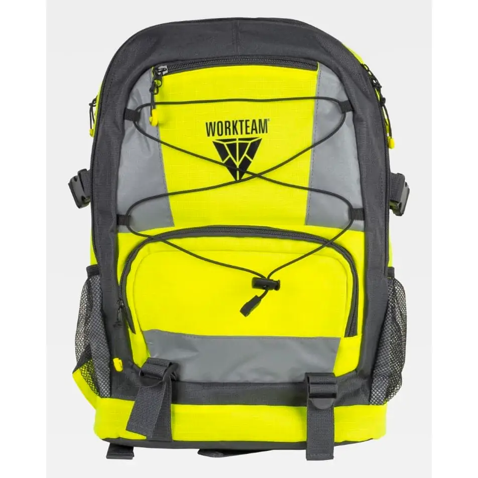 Mochila WorkTeam WFA407 3 Mochila WorkTeam WFA407, Amarillo flúor, vista frontal
