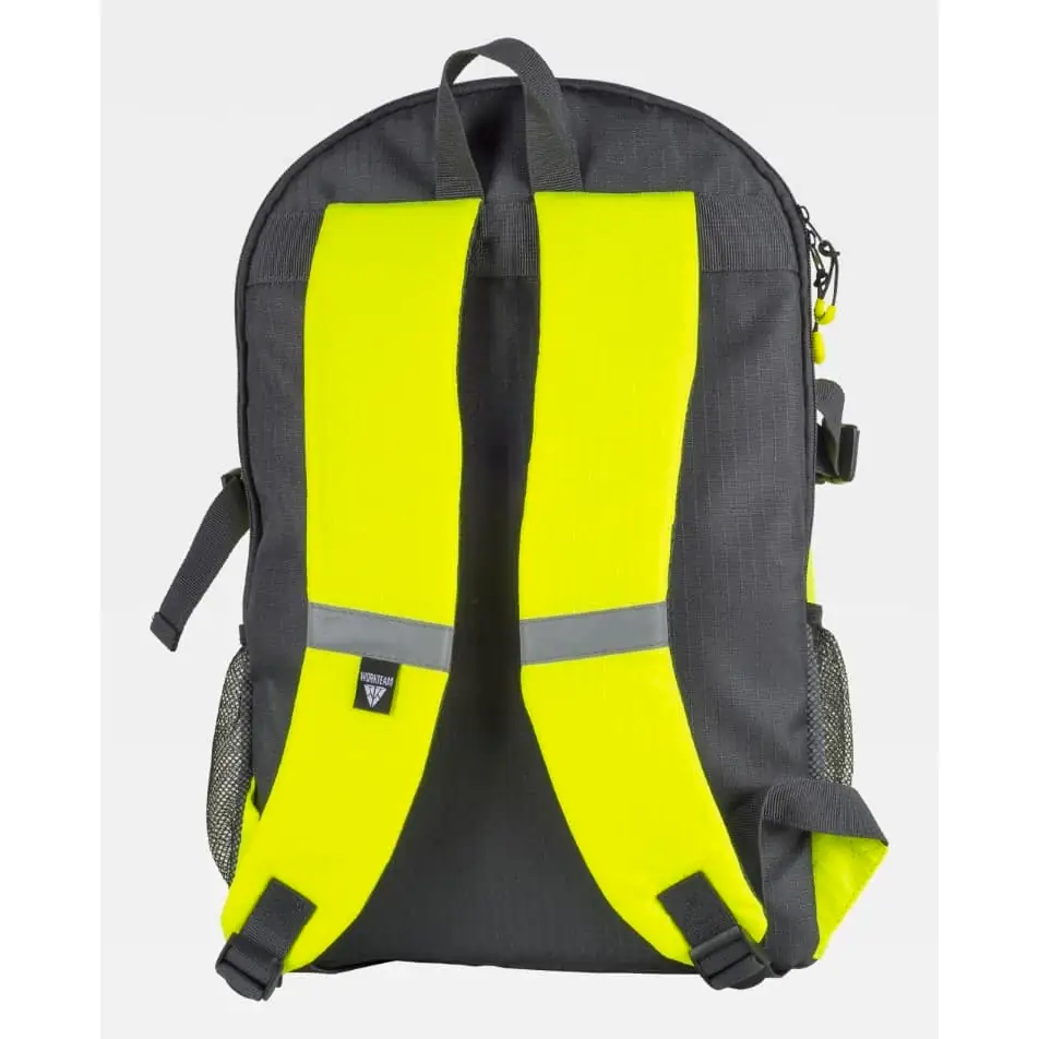 Mochila WorkTeam WFA407 4 Mochila WorkTeam WFA407, Amarillo flúor, vista posterior