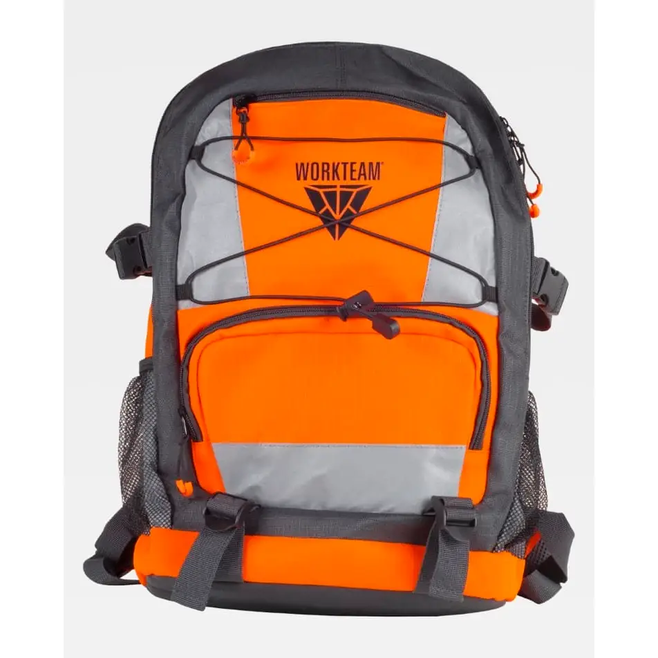 Mochila WorkTeam WFA407 5 Mochila WorkTeam WFA407, Naranja flúor, vista frontal