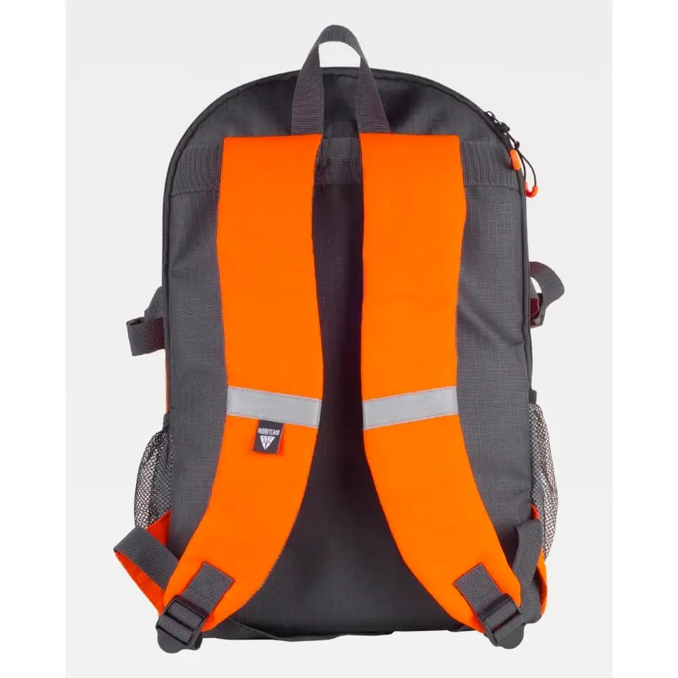 Mochila WorkTeam WFA407 6 Mochila WorkTeam WFA407, Naranja flúor, vista posterior