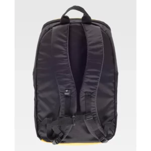 Mochila WorkTeam WFA409, Negro/Amarillo, vista posterior