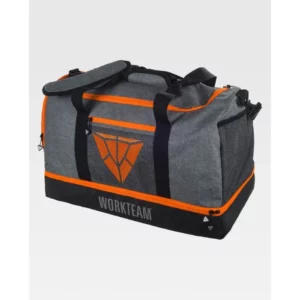 Bolsa de deporte WorkTeam WFA411, Gris jaspeado/Naranja flúor, vista oblicua del producto