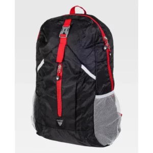 Mochila WorkTeam WFA415, Negro/Rojo, vista oblicua del producto