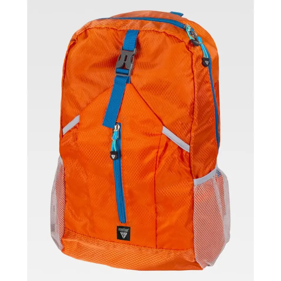 Mochila WorkTeam WFA415 7 Mochila WorkTeam WFA415, Naranja fluor/Turquesa, vista oblicua del producto