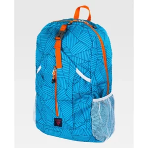 Mochila WorkTeam WFA416, Estampado azul/Naranja fluor, vista oblicua del producto