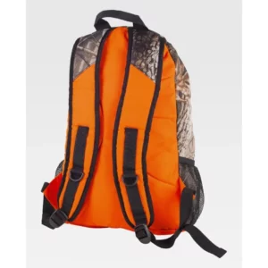 Mochila WorkTeam WFA420, Camuflaje bosque verde/Naranja fluor, vista posterior