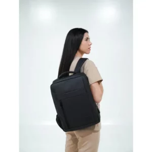 Mochila WorkTeam WFA430, Negro, persona; vista posterior con mochila