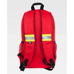 Mochila WorkTeam WFA440, Rojo/Amarillo fluor, vista posterior