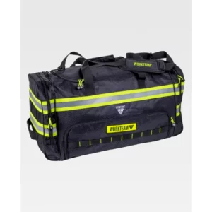 Bolsa de deporte WorkTeam WFA441, Negro/Amarillo fluor, vista oblicua del producto