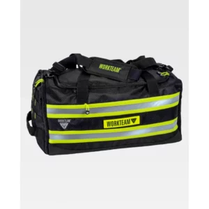 Bolsa de deporte WorkTeam WFA442, Negro/Amarillo fluor, vista oblicua del producto