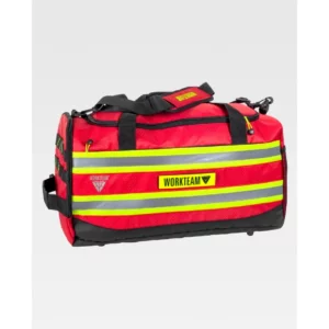 Bolsa de deporte WorkTeam WFA442, Rojo/Amarillo fluor, vista oblicua del producto
