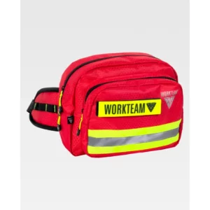 Riñonera WorkTeam WFA443, Rojo/Amarillo fluor, vista oblicua del producto