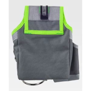 Bolsa de herramientas WorkTeam WFA555, Gris oscuro/Verde flúor, vista posterior