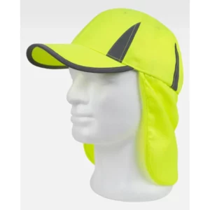 Gorra WorkTeam WFA904, Amarillo flúor, vista oblicua sobre maniquí