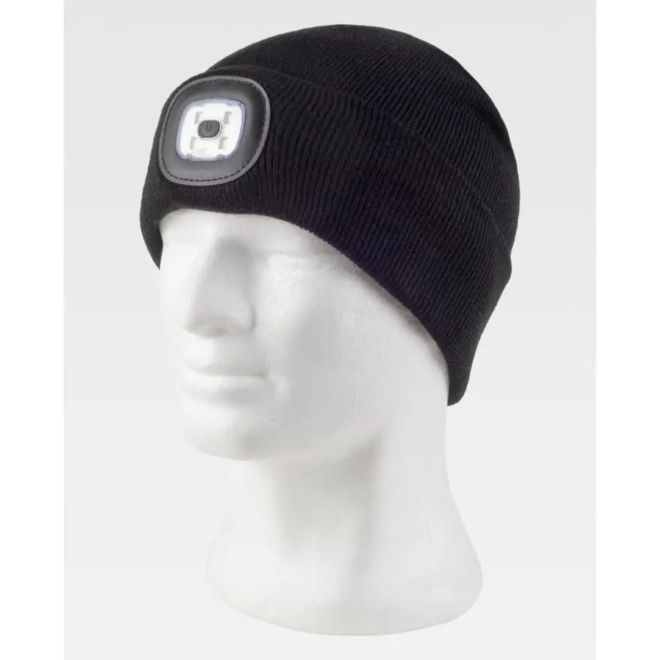 Gorro WorkTeam WFA921 3 Gorro WorkTeam WFA921, Negro, vista oblicua sobre maniquí