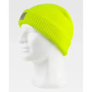 Gorro WorkTeam WFA922, Amarillo flúor, vista oblicua sobre maniquí