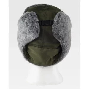 Gorro WorkTeam WFA936, Verde caza/Gris, vista posterior sobre maniquí