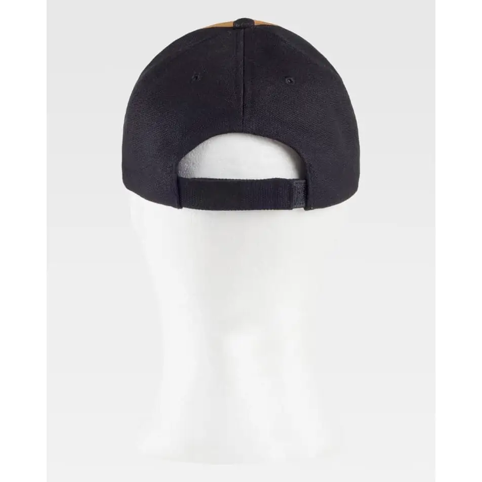Gorra WorkTeam WFA940 3 Gorra WorkTeam WFA940, Negro/Beige/Vaquero, vista posterior sobre maniquí